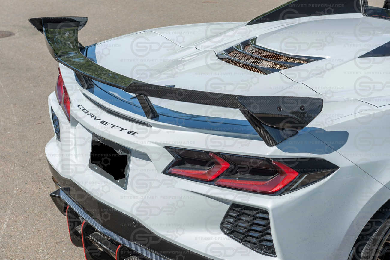 2020+ Corvette C8 Carbon Fiber High Wing Spoiler *ADD-ON*  Wickers Pair